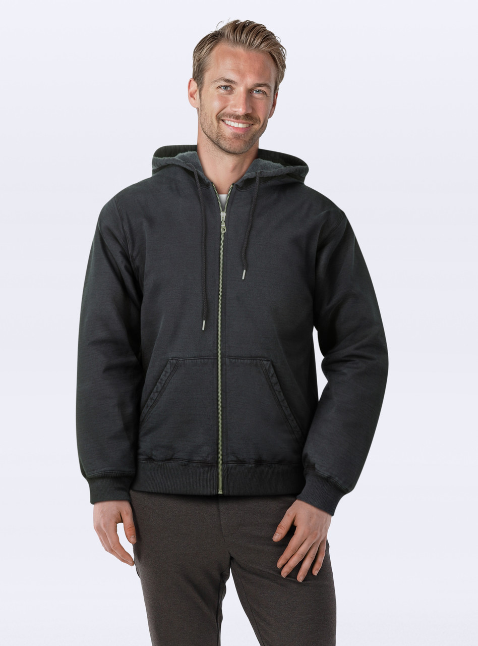 Explore 100% Cotton Full-Front Zipper Hoodie | Charcoal