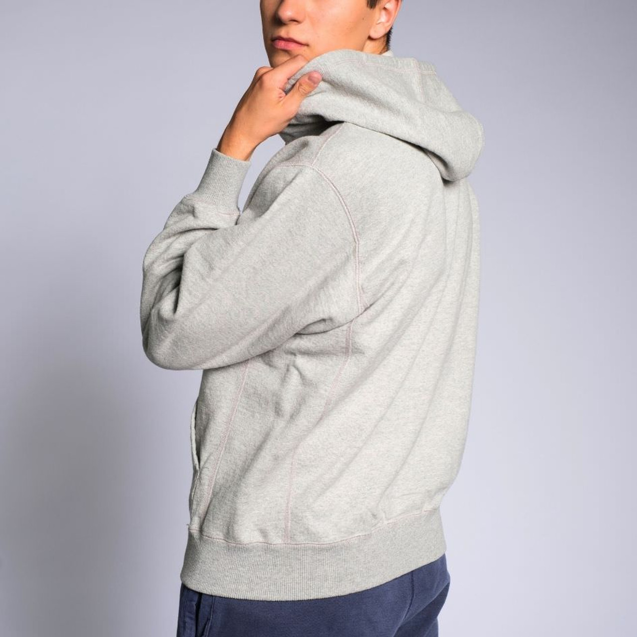 Hooded Full Front Zipper Grey Mix 95% Cotton