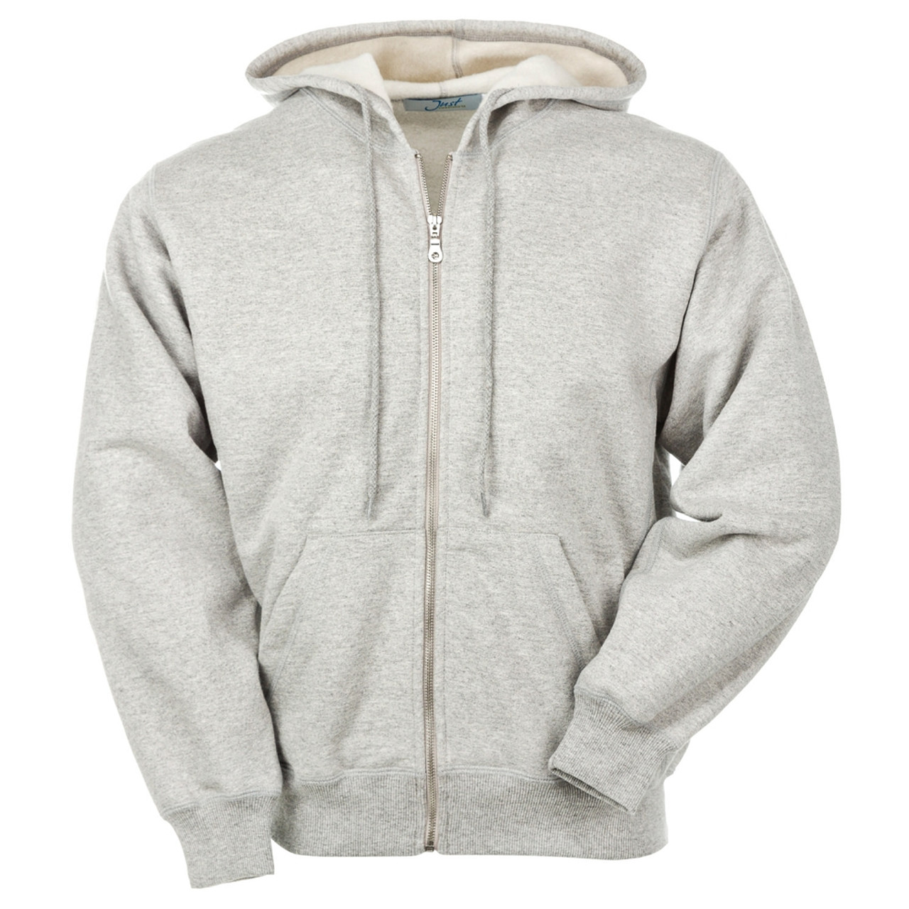 Hooded Full Front Zipper Grey Mix 95 Cotton