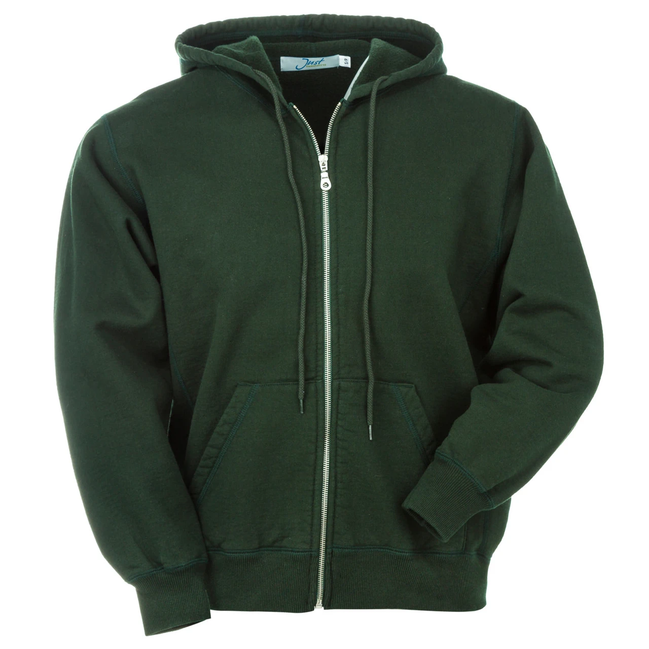 Hooded Full Front Zipper | Park Green | Just Sweatshirts