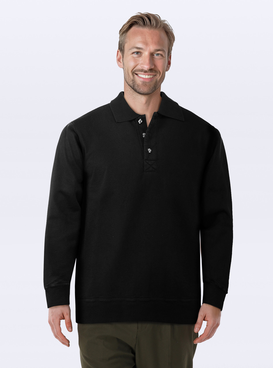 Button Polo Black 100% cotton Men's Button Polo