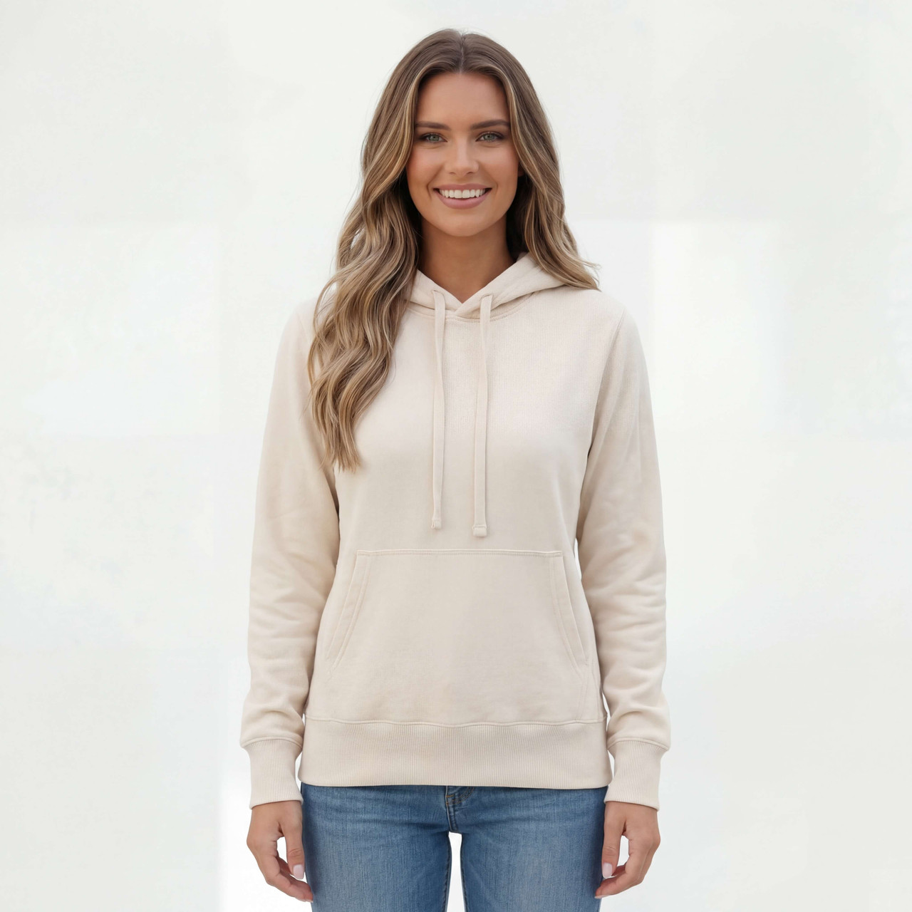 Explore Prive Hoodie Natural with Side Rib | 100% Cotton
