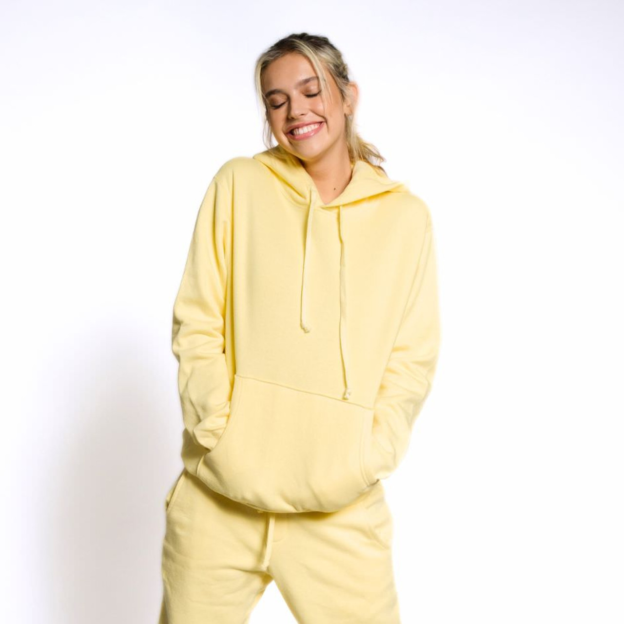 Ultra Soft Ladies Hoodie Daffodil 100 Cotton