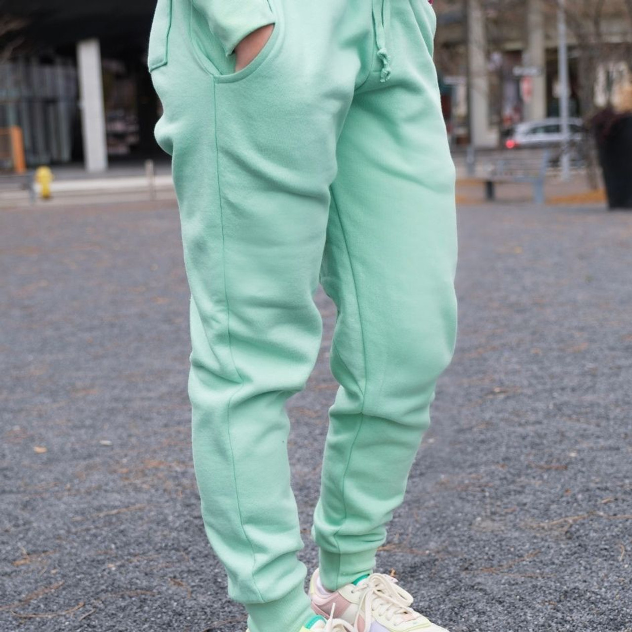 Getaway Joggers - Mint Green Fleece