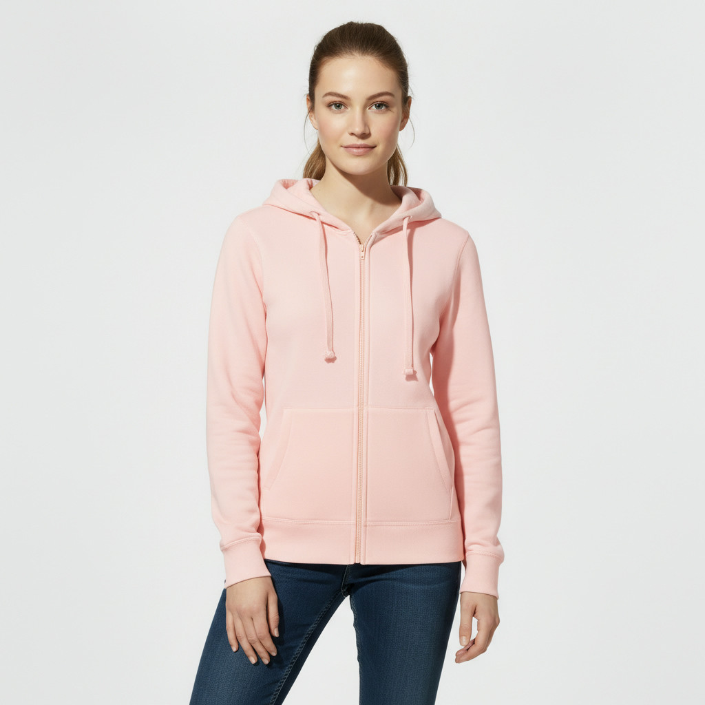 トップス Hooded Sweatshirt Light Pink XL luxury 100% cotton hoodie for women JustSweatShirt Ultra
