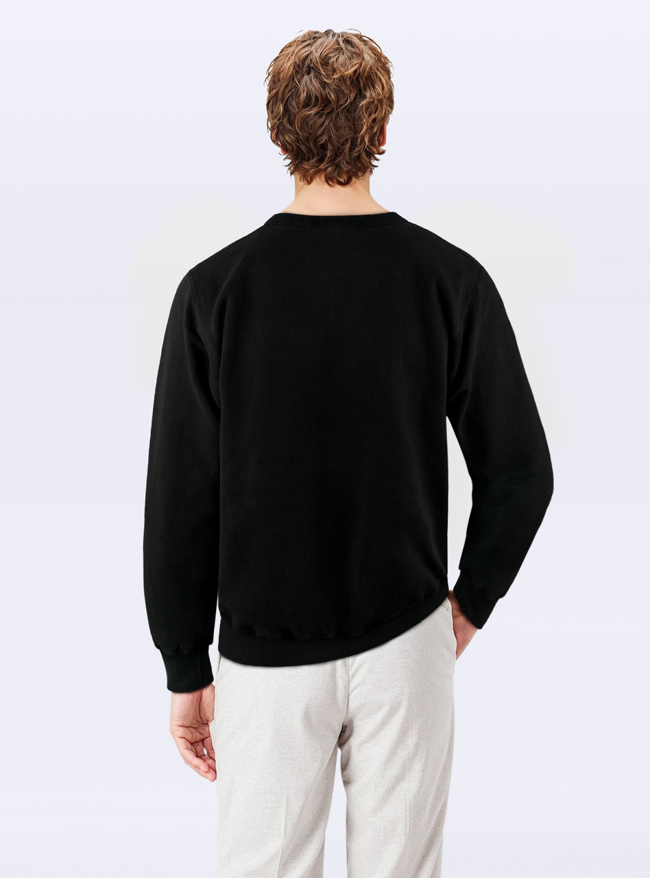 Crewneck Black 100% Cotton JustSweatShirt All Cotton