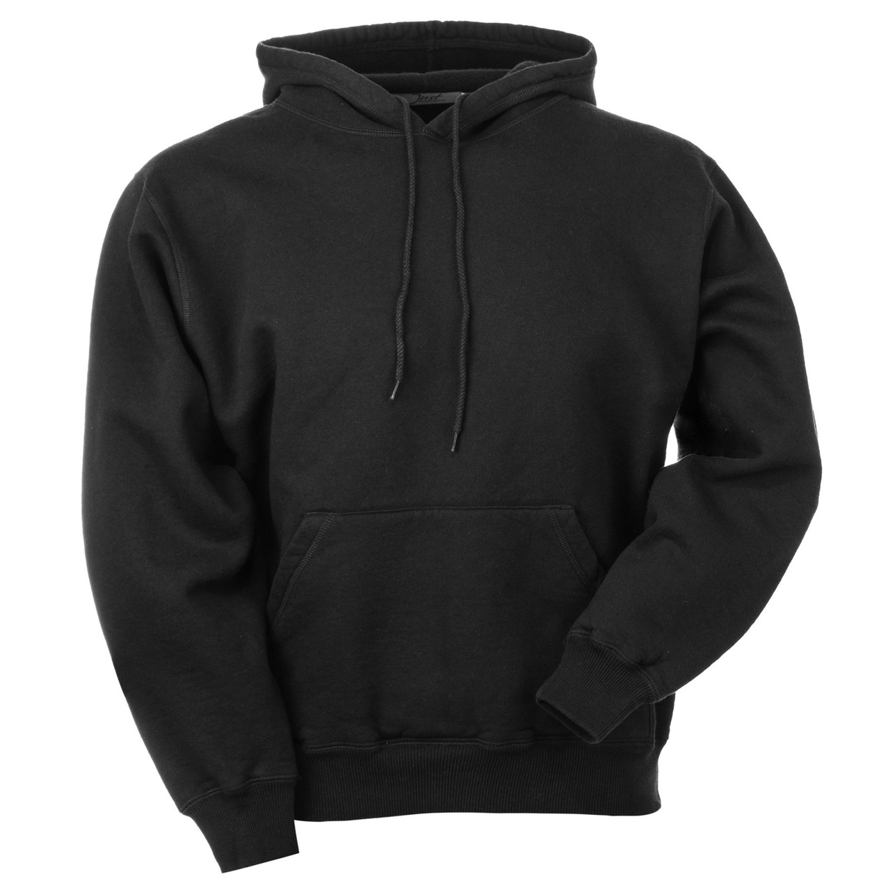 Hooded Pullover Black 100% Cotton | Men's Heavyweight Hooded