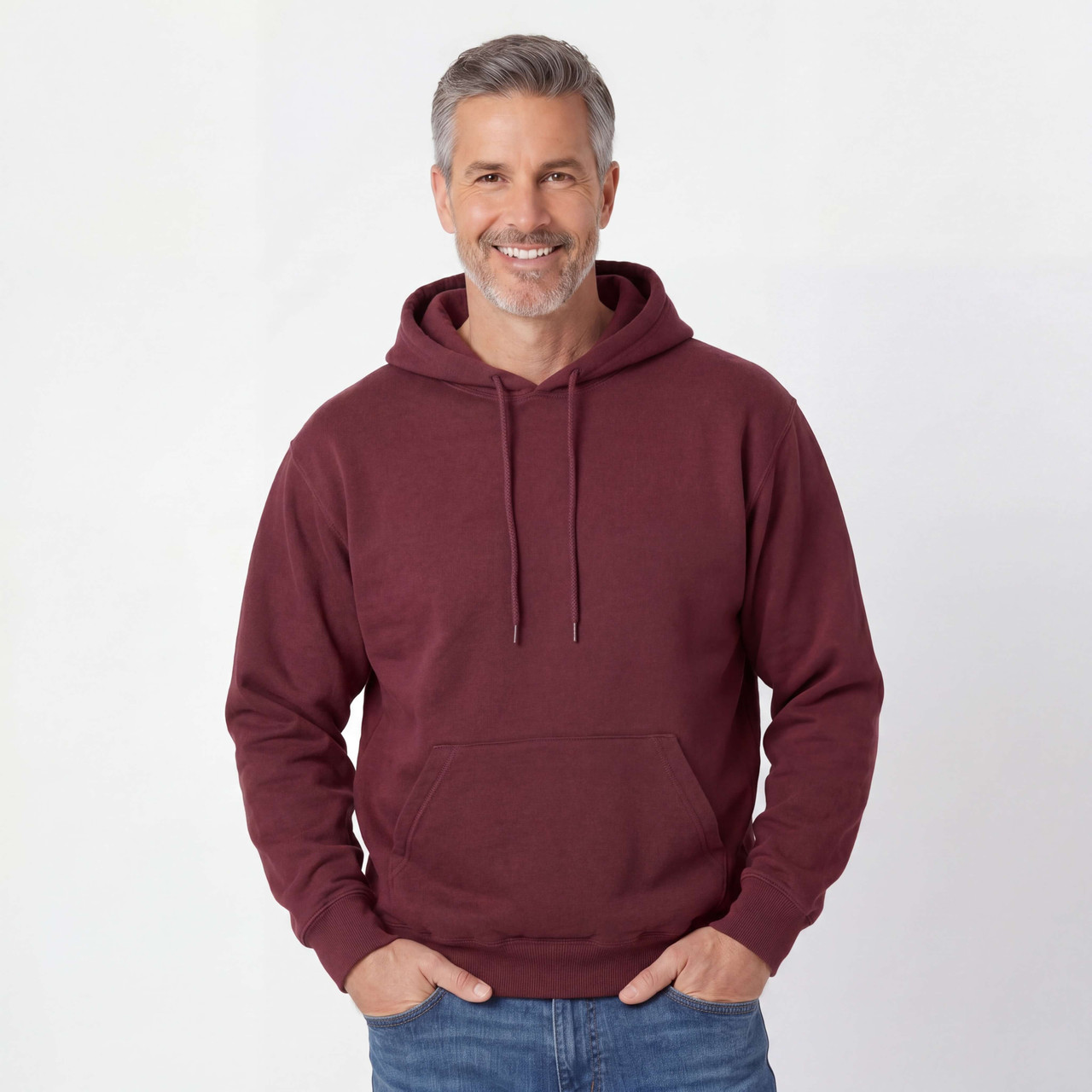 JustSweatShirt Heavy Hoodie 100% Cotton True Burgundy