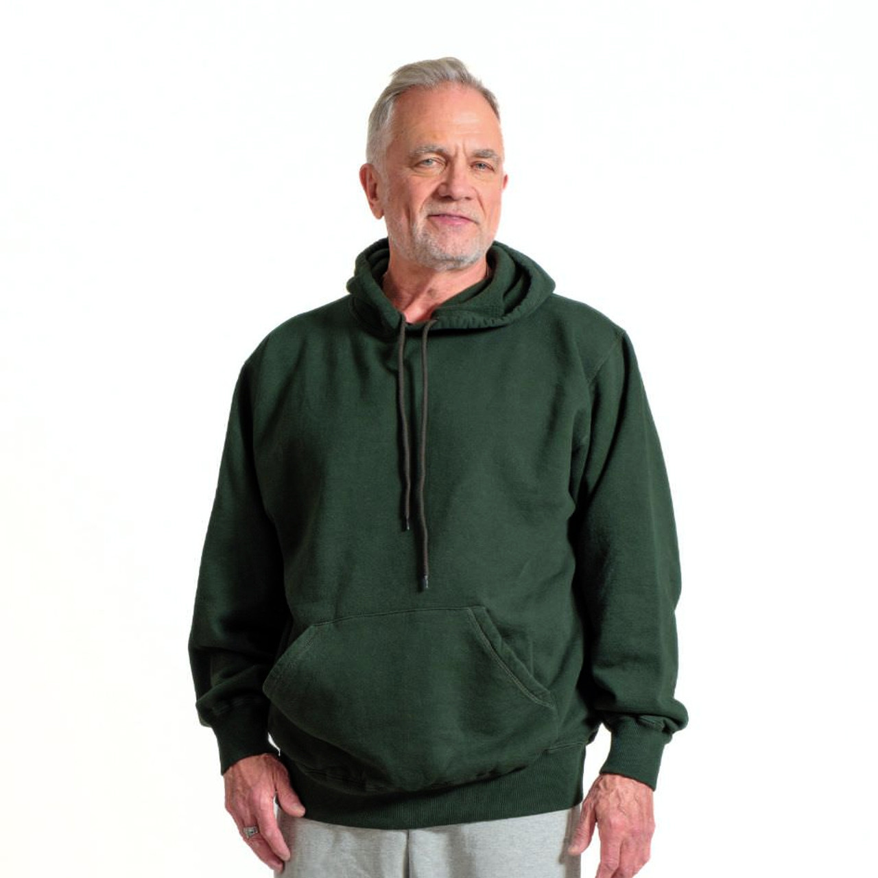 Hooded Pullover Park Green 100% Cotton Men's Heavyweight Hooded