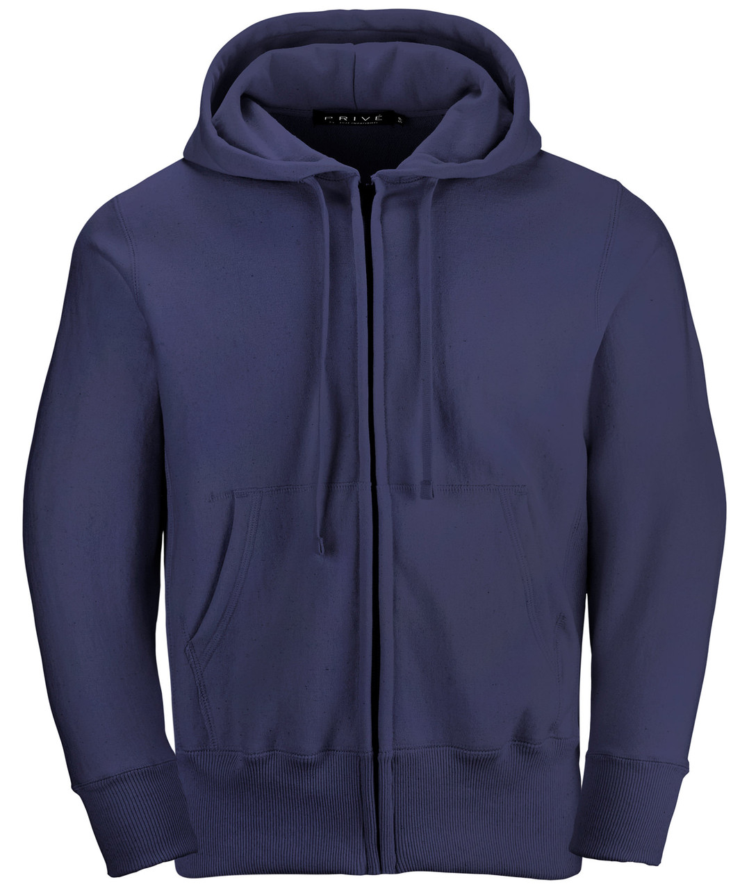 Prive Full Zip Hoodie Navy | 100% Cotton | Just Sweatshirts