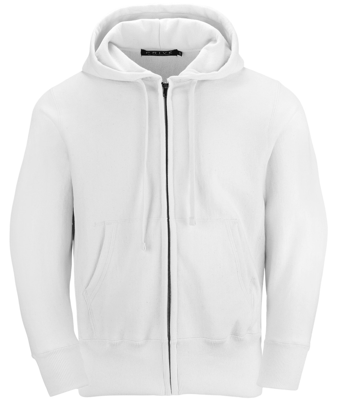 Shop Full Zip Hoodie White with Side Rib | Just Sweatshirts