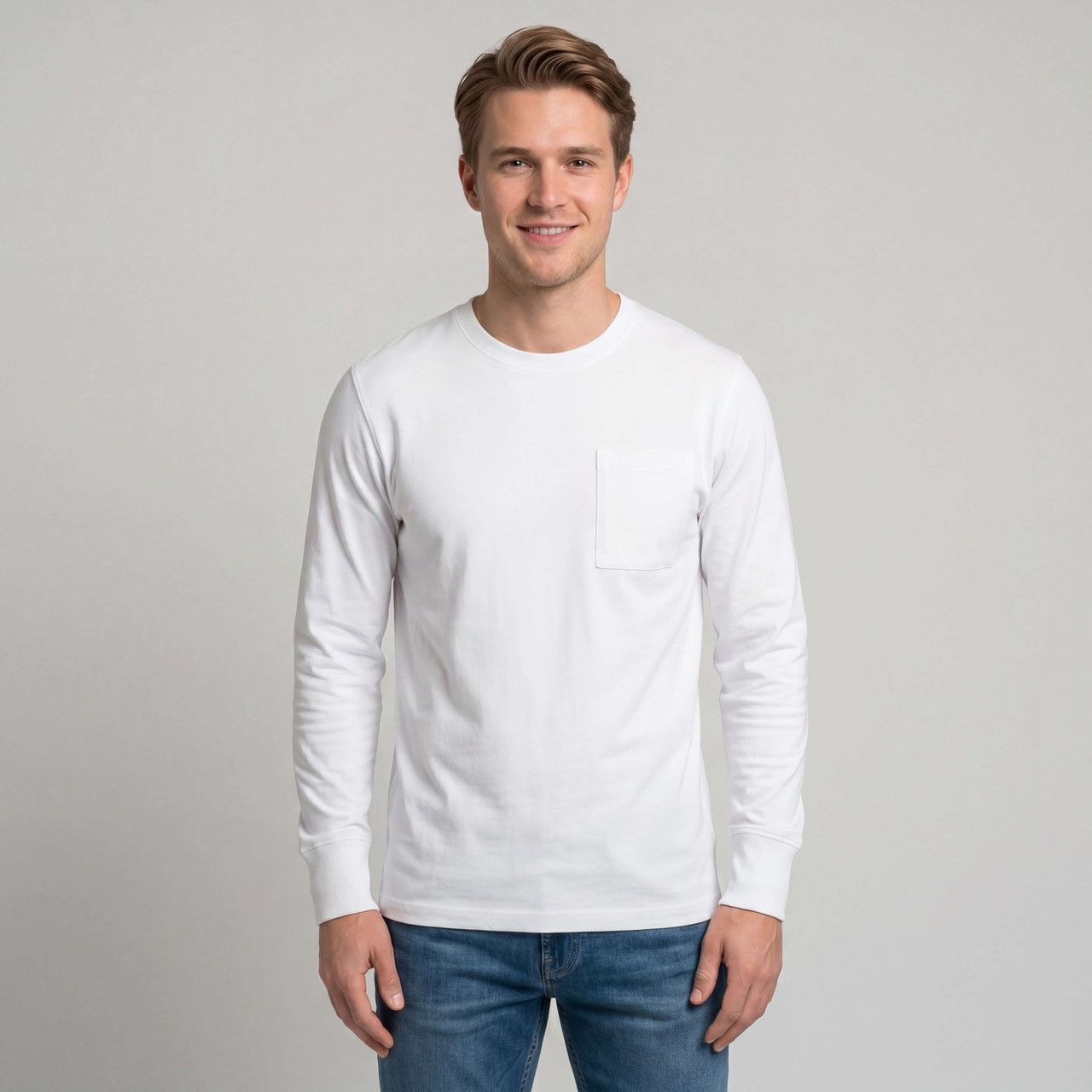 Super Heavy T-Shirt Long Sleeve 100% Cotton White
