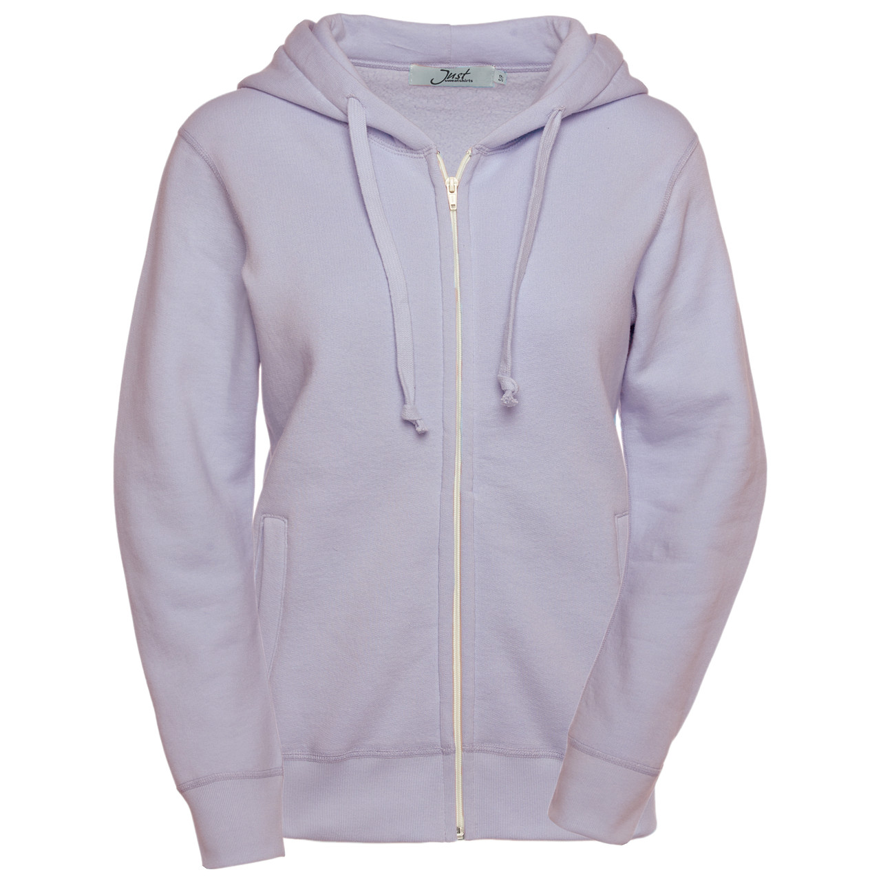 Ladies Zipper Hoodie 100% Cotton Ultra Soft Lavender