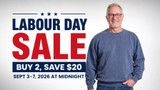 Labour Day Sale: Buy 2 100% Cotton Sweatshirts or Sweatpants, Save $20