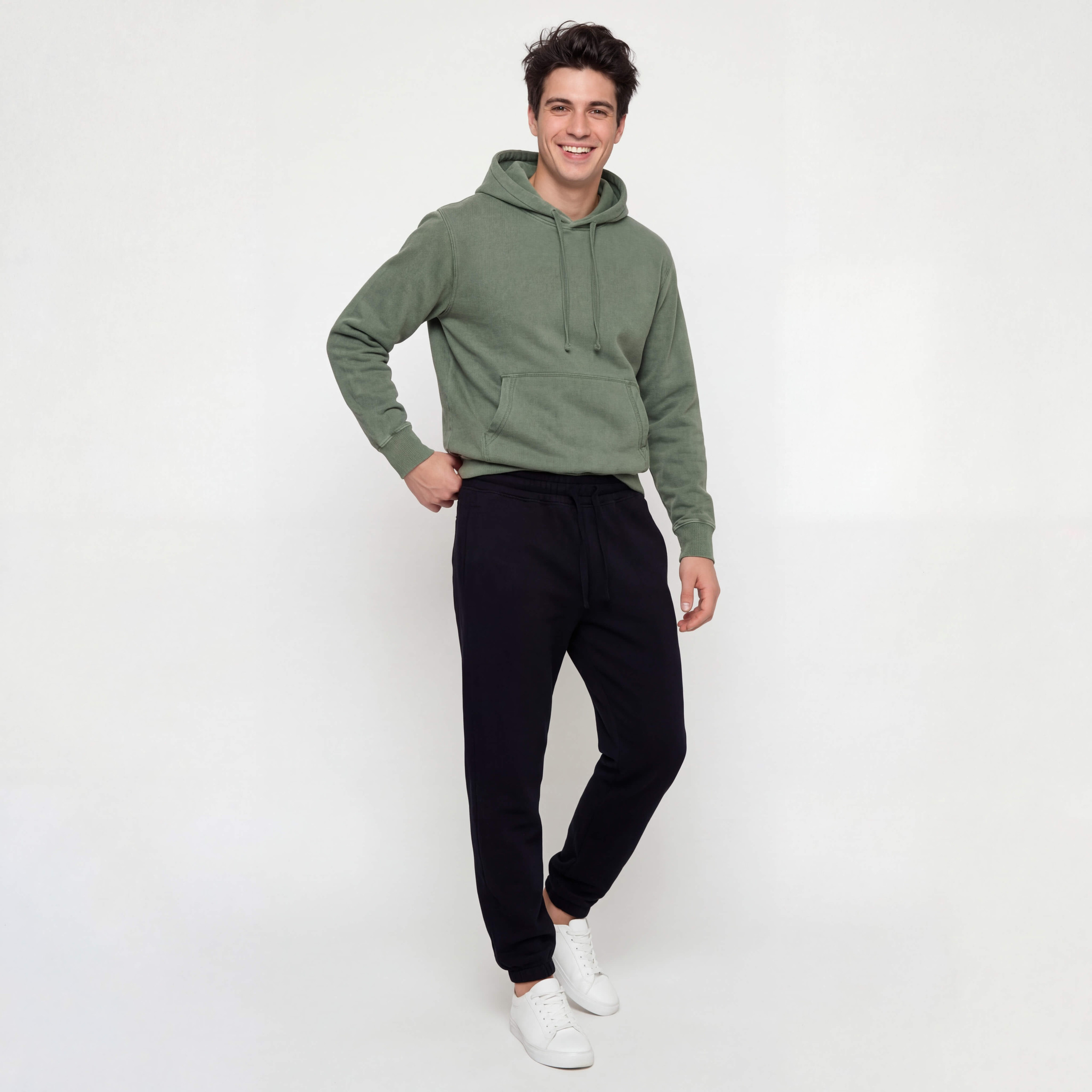 Priv&eacute; 100% Cotton Sweatpants with looped-back construction