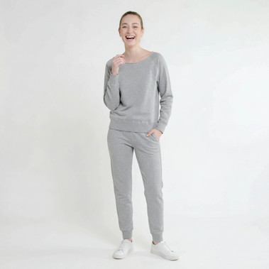 Ladies French Terry Gray Mix 100% Cotton