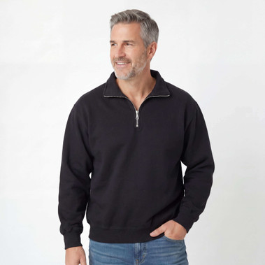 Zip Neck Black 100% Cotton