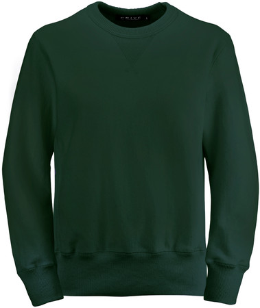 PRIVE; Crewneck Park Green with Side Rib 100% Cotton