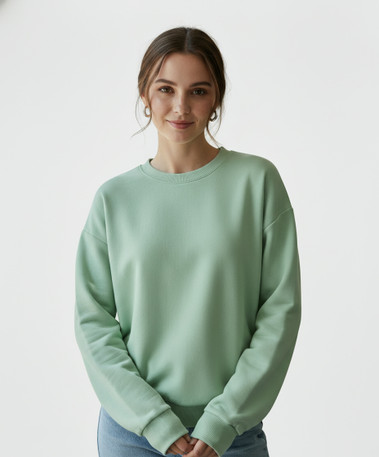 Ultra Soft Ladies Crewneck Frosted Mint 100% Cotton