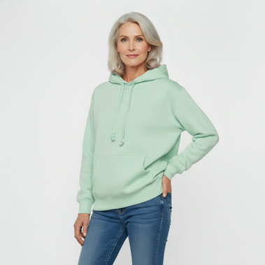 Ultra Soft Ladies Hoodie Frosted Mint 100% Cotton