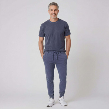 Jogger Sweatpants Unisex 100% Cotton Navy Sand