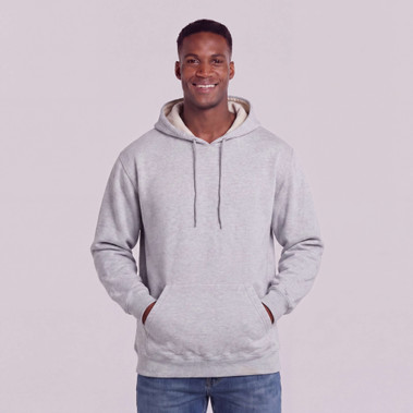 Hooded Pullover Silver Gray 100% Cotton