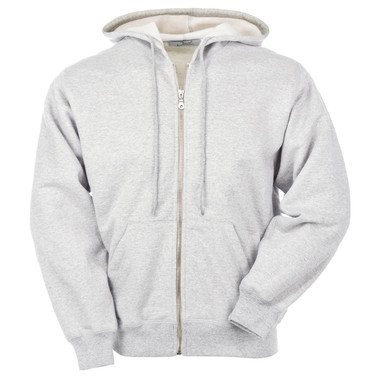 Hooded Full Front Zipper Silver Gray 100% Cotton