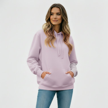 Just Sweatshirts Lavender Premium 100% Cotton Ladies Hoodie, ultra soft ladies hoodie in pastel purple color.