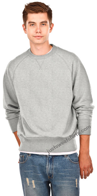 Crewneck Men's Fine French Terry Gray Mix 100% Cotton