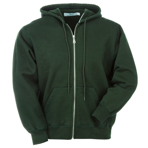 Hooded Full Front Zipper Park Green 100% Cotton