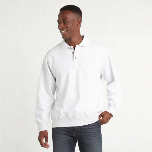3 Button Polo White 100% Cotton