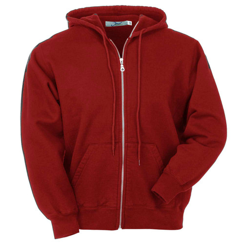 Hooded Full Front Zipper Ruby Red 100% Cotton