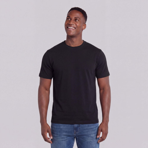 Just Sweatshirts Black T-Shirt Short Sleeve, Breathable Cotton T-Shirt, men's luxury fashion wear in black color.