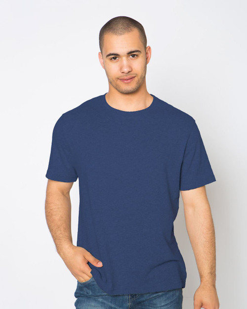 T-Shirt Men's Short Sleeve 100% Cotton Blue Jeans