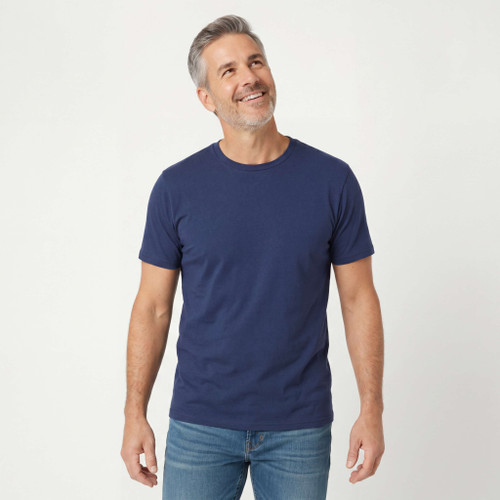 Just Sweatshirts T-Shirt Short Sleeve 100% Cotton Blue Jeans, navy blue, casual wear, men's fashion.