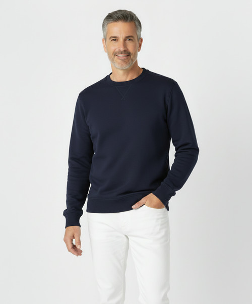 Dark Navy Crewneck Sweatshirt | 100% Cotton