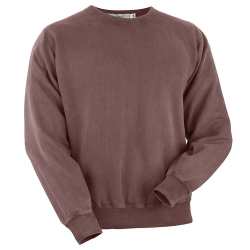 Just Sweatshirts Crewneck Burgundy Sand 100% Cotton, a brown crewneck sweatshirt made of soft, high-quality cotton fabric.