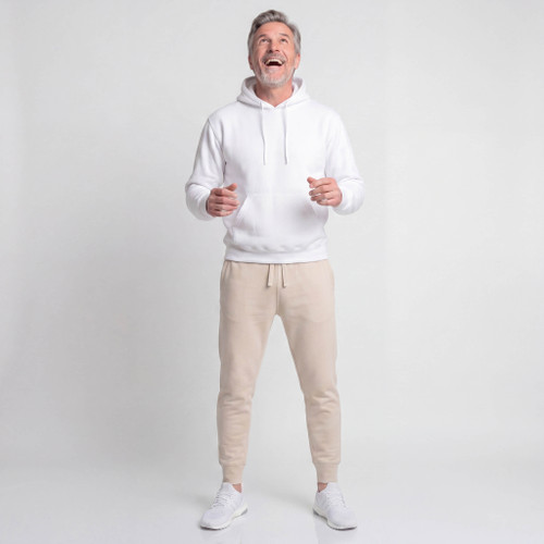 Just Sweatshirts Jogger Sweatpants Unisex Natural, premium sweatpants, beige color, from Just Sweatshirts, unisex design, casual wear.