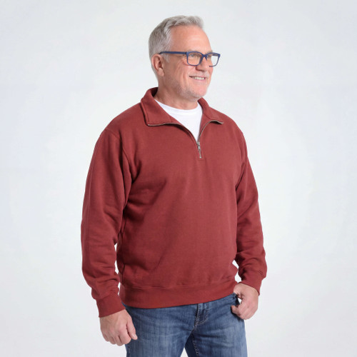 Zip Neck Cranberry Sand 100% Cotton