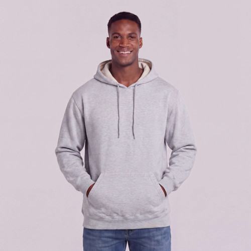 Hooded Pullover Silver Gray 100% Cotton