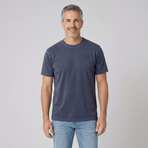 Just Sweatshirts Navy blue Premium Basics T-Shirt Short Sleeve 100% Cotton men's wear.