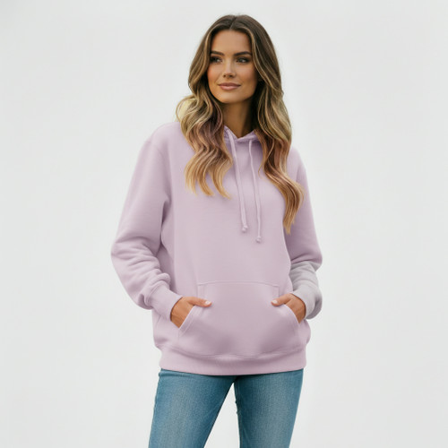 Ultra Soft Ladies Hoodie Lavender 100% Cotton