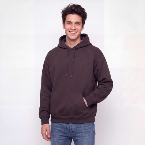 Hooded Pullover Washed Eggplant 100% Cotton