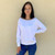 Just Sweatshirts French Terry Scoop Neck all coton ladies sweatshirt, white, long sleeve, by a young woman.