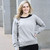 Just Sweatshirts Ladies French Terry Gray Mix 100% Cotton gray sweatshirt, long sleeve, gray color, women's apparel.