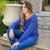 Just Sweatshirts Ladies French Terry Blue Jeans, ladies sweatshirt, blue, 100% cotton, casual wear for women.