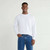 Just Sweatshirts Fine French Terry Crewneck, elegant all cotton, white, 100% cotton sweatshirt on a male model.
