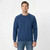 Just Sweatshirts Elegant all cotton crewneck men's fine French Terry blue jeans sweatshirt in a rich blue color.