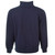 Just Sweatshirts Zip Neck Dark Navy 100% Cotton sweatshirt, dark navy blue color, long sleeves, and turtleneck.