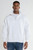 Just Sweatshirts white Zip Neck 100% cotton sweatshirt on a male model.
